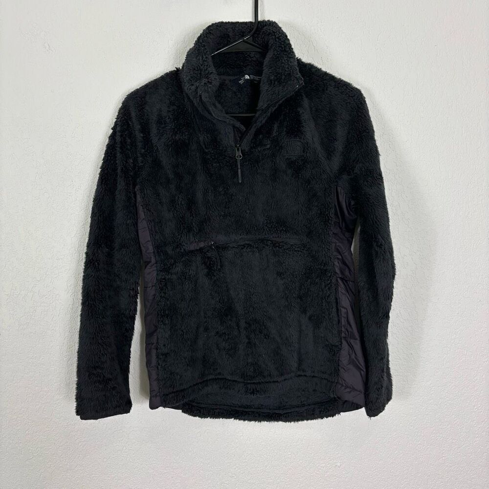 The North Face Black Fuzzy Quarter Zip Pullover Sweatshirt Size Small